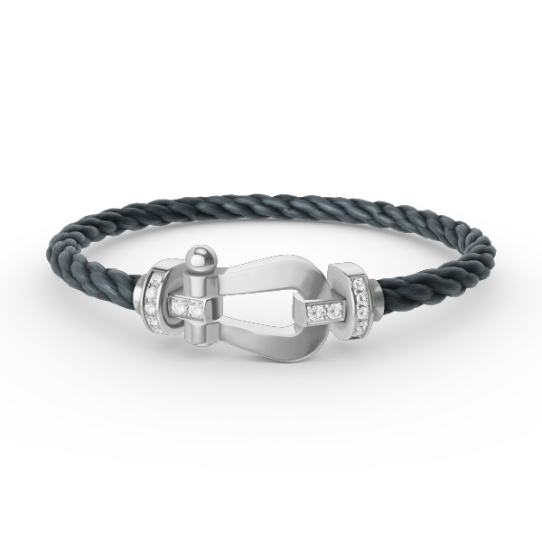 [Psychic Jewelrys]FORCE LARGE HORSESHOE HALF DIAMOND BRACELET SILVER