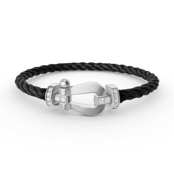 [Psychic Jewelrys]FORCE LARGE HORSESHOE HALF DIAMOND BRACELET SILVER