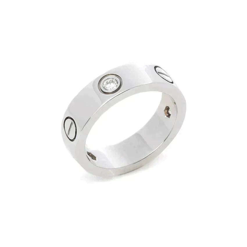 [Psychic Jewelrys]LOVE RING 5.5MM 3 DIAMONDS SILVER