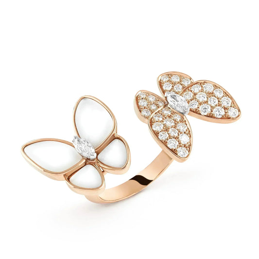 [Psychic Jewelrys]TWIN BUTTERFLY DIAMOND MOP RING